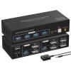 YI53ZX0 KVM Switch 2 Monitors 2 Computers 8K@60Hz 4K@120Hz Dual Monitor 2 in 2 Out USB 3.0 KVM Switches Share 4 USB Devices(with EU Plug) view 1