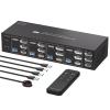 YI53ZX0 2Displayport+HDMI KVM Switch 4 Computers 3 Monitors 8K@60Hz 4K@60Hz Displayport KVM Switch 4 Computers Support IR Remote Switch(with EU Plug) view 1