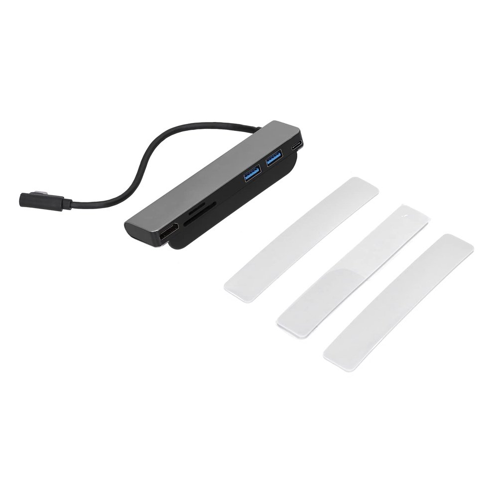 6 in 1 USB C Docking Station, Type C to PD Expansion Dock, Supports 4K Resolution, Fast USB 3.0 Data Transfer, 60W PD Charging, Memory Card Reader, Compatible with