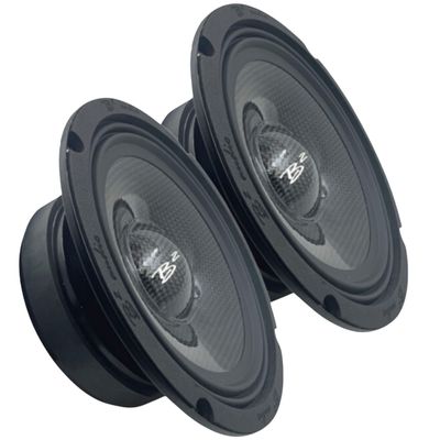 B2 Audio Pair of 6.5" Carbon Fiber 3.3-Ohm 80W Shallow Mount Water Resistant Speakers