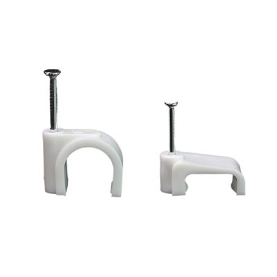 DSWMY Cable Tidy Cable Nail ClipsWire Tidy Clips, 100pcs Plastic Cable Clip Wire Cord Fastener Telephone Line Tie Fixer Organizer Wall Clamp(Flat 12mm)(Flat 4mm)