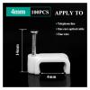 DSWMY Cable Tidy Cable Nail ClipsWire Tidy Clips, 100pcs Plastic Cable Clip Wire Cord Fastener Telephone Line Tie Fixer Organizer Wall Clamp(Flat 12mm)(Flat 4mm) view 2