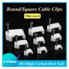 DSWMY Cable Tidy Cable Nail ClipsWire Tidy Clips, 100pcs Plastic Cable Clip Wire Cord Fastener Telephone Line Tie Fixer Organizer Wall Clamp(Flat 12mm)(Flat 4mm) view 3