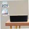 DirectNine Basics Black Cable Management Box Wooden Cover Plastic Cord Organizer for Power Strips Adapters and Cables Storage for Home Office and Study Use view 3