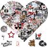 100pcs Y2K Downtown Girls Stickers Pack for Women Aesthetic Stickers for Water Bottles Laptop Phone Pink Aesthetic Preppy Stuff, Things, Inspirational Positive Motivational Decals (Black) view 1