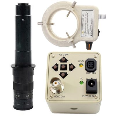700TVL 1/3 CCD Digital Industry Microscope Camera Support BNC Color Output & 300X C-Mount Lens With 56-LED Adjustable Ring Light