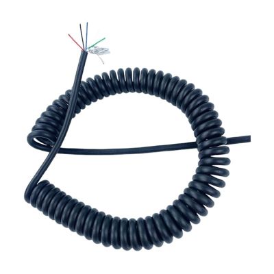 ACFFVBW Coiled Extension Cord, 5 Core Spiral Telescopic Wire 26AWG 0.15mm Spring Wire Shielded Wire Stretch 1-15 Meters Spiral Extension(Stretch 5 Meter)