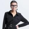 LJCZKA Oversized Blue Light Blocking Glasses Women Men Round Pilot Thick Frame Anti Eyestrain Computer Eyeglasses (Black) view 2