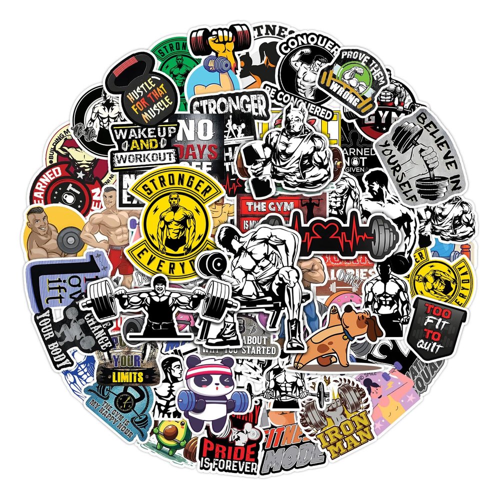 TSHIRTAMAZING 120PCS Gym Stickers, Workout Stickers for Water Bottle, Laptop Luggage Cup Computer Mobile Phone Skateboard Guitar Decor, Fitness Sticker for Teens and Adults