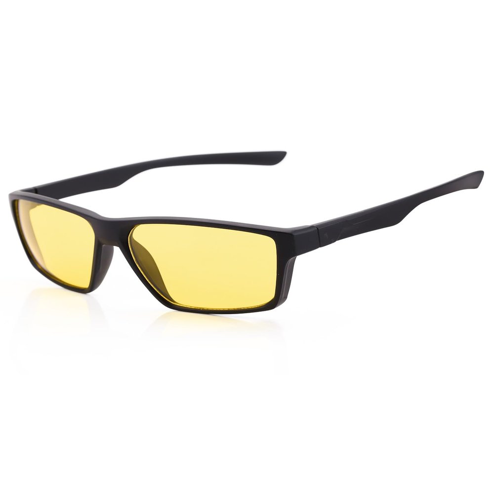 VUEECECLAT Blue Light Blocking Glasses for Gamers & Digital Eye Strain Relief - 80% Sleep Zone Protection (380-500nm) | (0.78oz) Ultra-Light Frame with Clear Yellow Lens