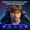 VUEECECLAT Blue Light Blocking Glasses for Gamers & Digital Eye Strain Relief - 80% Sleep Zone Protection (380-500nm) | (0.78oz) Ultra-Light Frame with Clear Yellow Lens view 2
