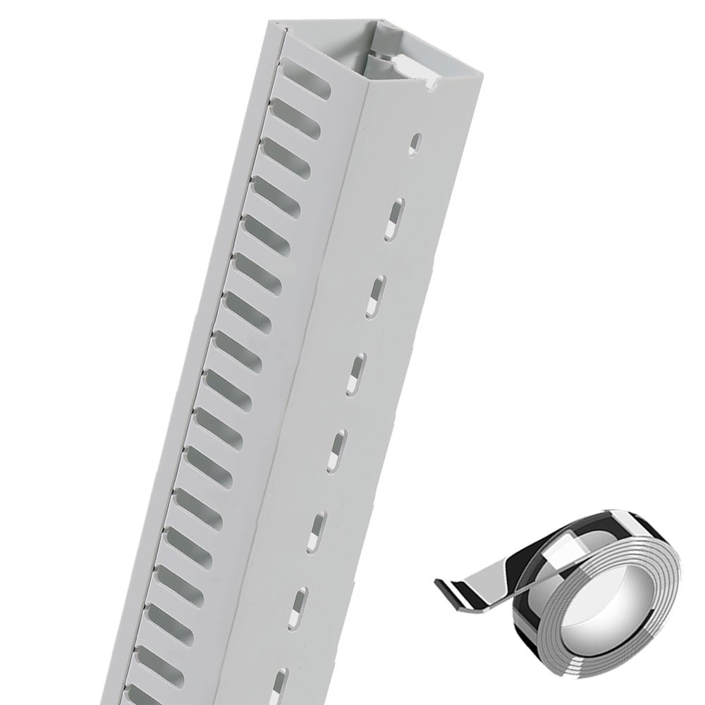 AMUFJJ Electrical Cable Hider Trunking Self Adhesive Large, 2m Hotel/Store/Factory Cord Concealer Protector & Cable Raceway, Wire Tube No Drilling Installation(White,2.4x1.6inch/60x40mm)