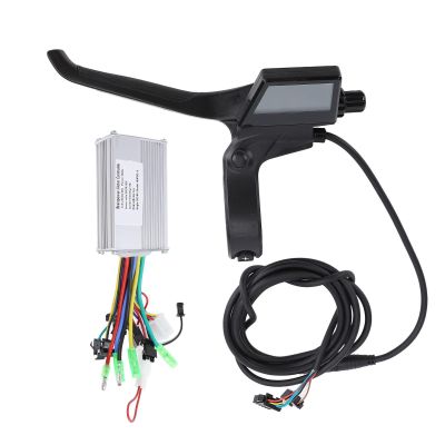 POENVFPO 36V 48V 350W Electric Bike Controller Kit, Aluminum Alloy Bike Motor Brake Lever with 160PDD Display Meter for Modification