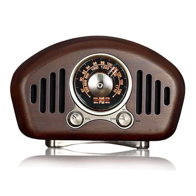 HIONJIN Portable Vintage Wooden Receiver Retro Radio Classic MP3 Music Player Box Speaker(E)