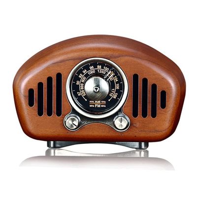 HIONJIN Portable Vintage Wooden Receiver Retro Radio Classic MP3 Music Player Box Speaker(D)
