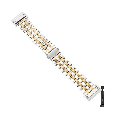 Quick Fit 26mm Stainless Steel Strap For Garmin Watch Fenix 8 7X 7 Solar 6x Pro/Fenix 6Pro /Fenix6 Sapphire/Forerunner 935 band(Silver Gold,For Fenix 7x 6x Pro)