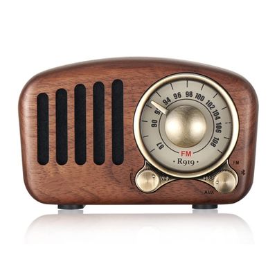 HIONJIN Vintage Radio Retro Walnut Wooden FM Old Fashioned Classic Strong Bass Enhancement