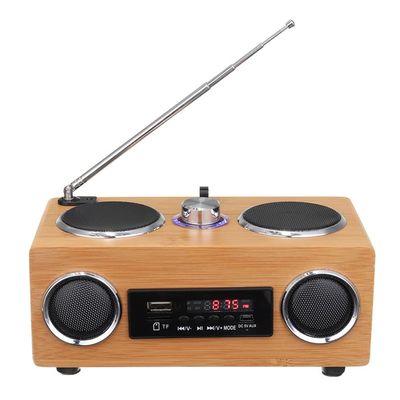 HIONJIN Retro Vintage Radio Super Bass FM Multimedia Speaker Classical Receiver