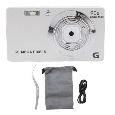 Digital Camera with Fill Light 20 Filters Speaker 2.7inch Color Screen 4K 56MP 20X Zoom Anti Shake 750mah Autofocus Camera Travel (128GB)