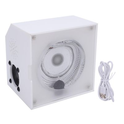2000mAh Dynamic Ferrofluid Sound Speaker Music Ornament ,Magnetic Fluid SpeakerBass Speaker with Rhythm Light for Home Decor, Party Gathering, Office Setting (White)