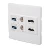 6 Port Multimedia Wall Plate 5Gbps 4K 60HZ HD Multimedia Interface Cat6 RJ45 USB3.0 Combo Wall Plate Panel view 4