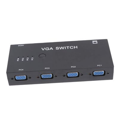 CAXUSD VGA Video Converter for Computer 4 Output VGA Adapter Compatible Multiple Displays Compact Design Black