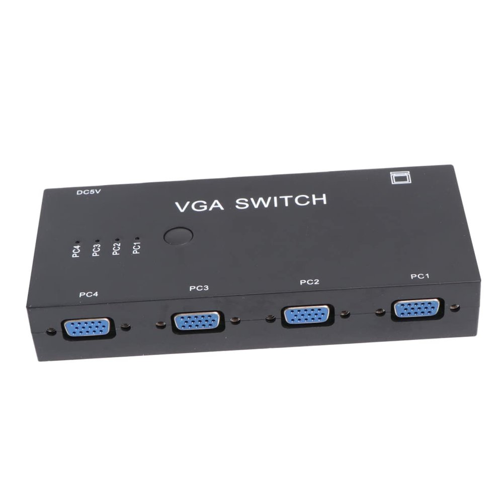 CAXUSD VGA Video Converter for Computer 4 Output VGA Adapter Compatible Multiple Displays Compact Design Black