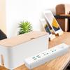CAXUSD Cable Management Box with Cover 11.8 Inch Power Strip Storage Organizer Cord Hider for Home Office Household Wire Storage Container view 3