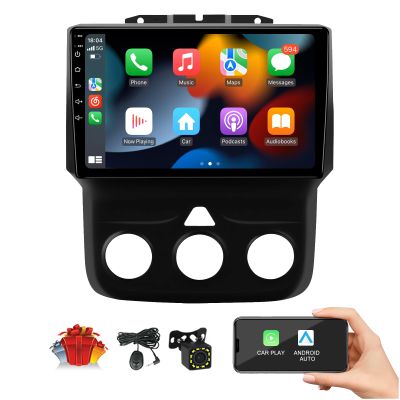 9 Inch Touch Screen Android Car Stereo for Dodge RAM 2013 2014 2015 2016 2017 2018 with Wireless CarPlay & Android Auto 8Core 4G+64GB,Radio,GPS,WiFi,Bluetooth,SWC (2013-2018 Year Manual A/C Only)