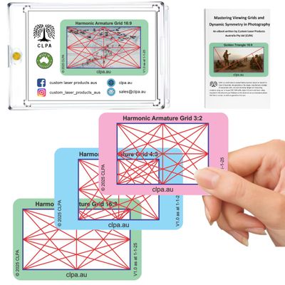 Harmonic Armature Viewfinder Artist Viewfinder for Drawing and Photography Composition Viewfinder 3:2, 4:3 and 16:9 Made in Australia