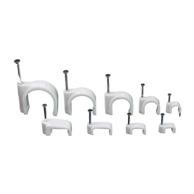 DSWMY Cable Tidy Cable Nail ClipsWire Tidy Clips, 100pcs Plastic Cable Clip Wire Cord Fastener Telephone Line Tie Fixer Organizer Wall Clamp(Flat 8mm)(Flat 10mm)