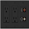 RiteAV 2 Port RCA (Red-White) 1 HDMI Toslink-Optical Wall Plate - 2 Outlet [Black/Black] view 1