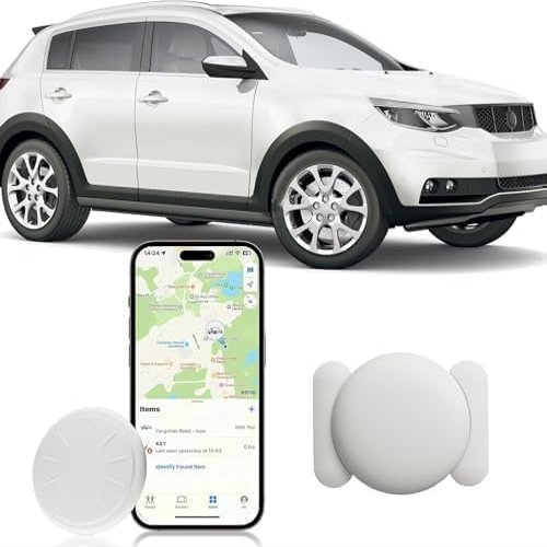 GPS Tracker for Vehicles,Car Tracker Works with Apple Find My App(iOS Only),Strong Magnetic Case Adsorption,GPS Tracker for Cars - (White,1PCS)