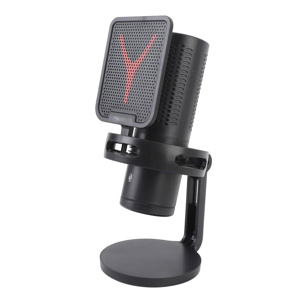 Akozon Gaming Microphone RGB Effect USB Condenser PC Mic Clear Sound Quality for Streaming Podcasts
