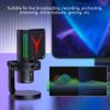 Akozon Gaming Microphone RGB Effect USB Condenser PC Mic Clear Sound Quality for Streaming Podcasts view 4