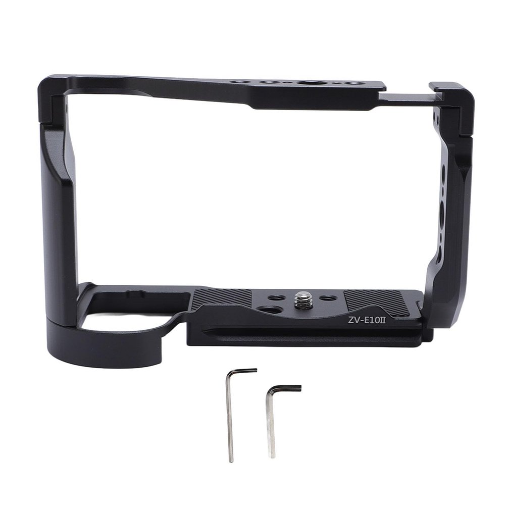 Camera Cage Arca Type QR Plate 1/4 3/8 Screw Holes Video Rig for ZV E10II RS2 RS3 RS4 Stabilizer