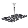 Adjustable Rectangular Satellite Roof Mount 360 Degree Rotation and 160 Degree Tilt with Adjustable Pipe Adapter and Pole Mount view 1