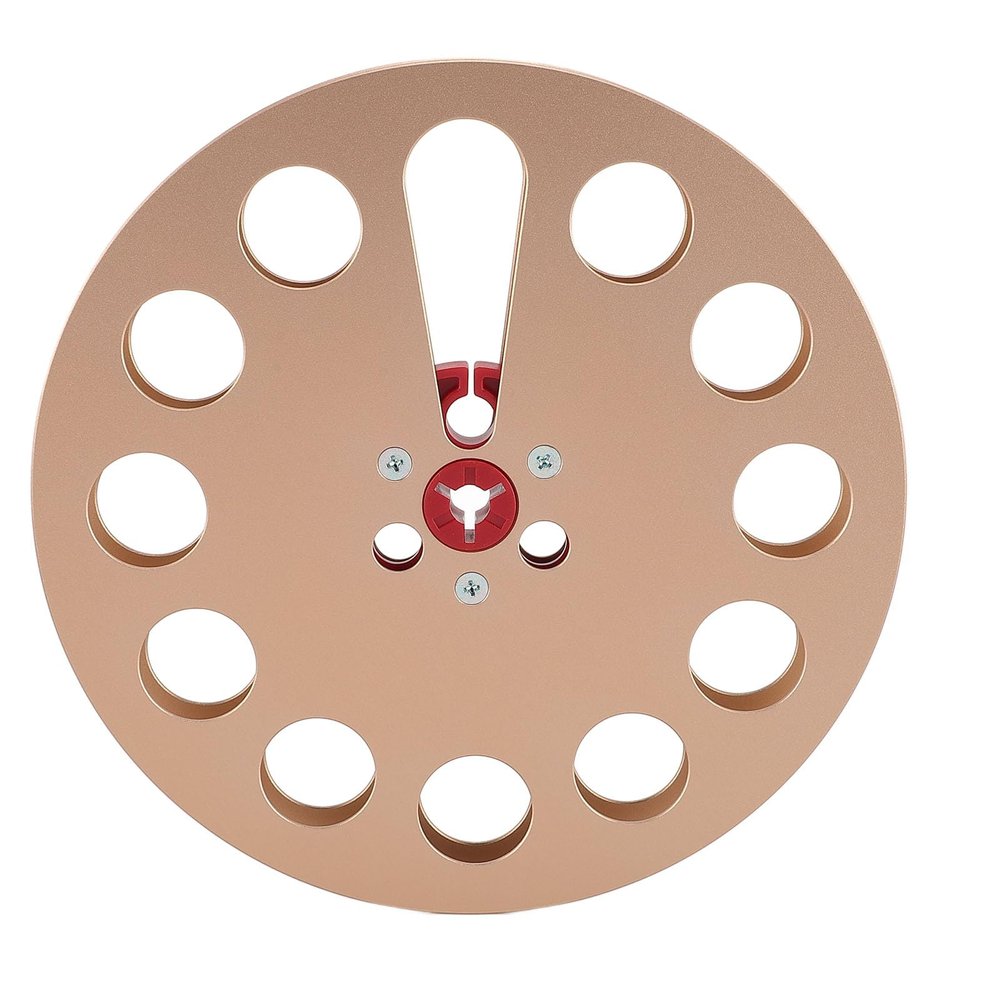 1/4 7 Inch Empty Tape Reel, Aluminum Alloy Universal Open Reel Sound Tape Empty Reel, for Studer Opening Machine Parts (Gold)