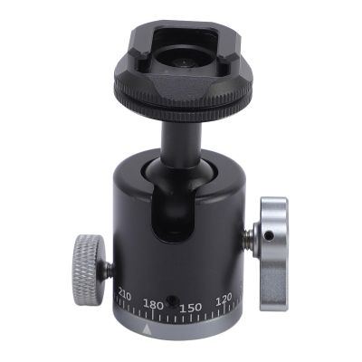 1/4 Inch Camera Ball Head, Metal Ball Head Camera Mount with 1/4 Inch Screw Hole, Cold Shoe Mount, 360 Rotation, for Monopod, DSLR, Camera