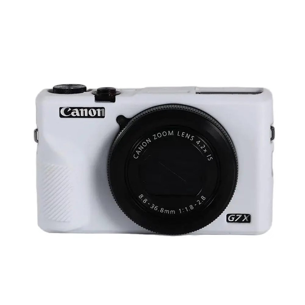 Camera Silicone Case Cover Protector Fit for Canon G7X Mark 3 G7X III G7X3 Protective Body Cover Case Skin(Camera not Included)(White)