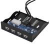 4 USB 2.0 Interface Front Panel, Fast Charging HUB for Computer, High Speed Data Port, Use with Mainboard or Riser Card with 9 Pin to 4 Interface USB 2.0 HUB view 2
