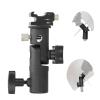 E Type Metal Flash Bracket Universal Hot Shoe Speedlite Umbrella Holder with 1/4" to 3/8" Screw Mount Swivel Adapter Light Stand view 2