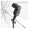 E Type Metal Flash Bracket Universal Hot Shoe Speedlite Umbrella Holder with 1/4" to 3/8" Screw Mount Swivel Adapter Light Stand view 3
