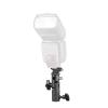 E Type Metal Flash Bracket Universal Hot Shoe Speedlite Umbrella Holder with 1/4" to 3/8" Screw Mount Swivel Adapter Light Stand view 4