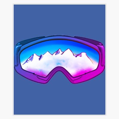 Retro Snowboard Goggles Sticker Decal Car Window Water Bottle 5"