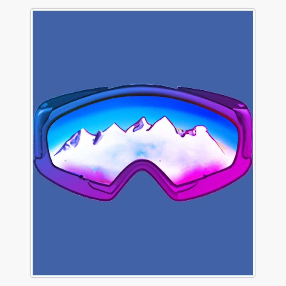 Retro Snowboard Goggles Sticker Decal Car Window Water Bottle 5"