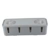 Angoily Power Cord Storage Box Grey Cable Organizer with Plug Socket Safety Multi Plug Holder for Home Office Cord Management 10.51X3.66X2.75In view 1
