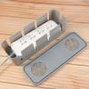 Angoily Power Cord Storage Box Grey Cable Organizer with Plug Socket Safety Multi Plug Holder for Home Office Cord Management 10.51X3.66X2.75In view 2