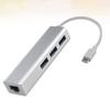 Angoily Type-c to USB Hub Ethernet Adapter for and Compatible High-Speed Data to and Play White view 3