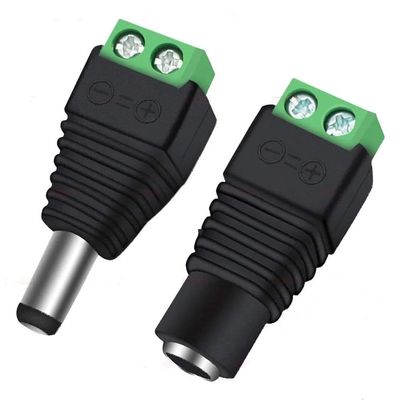 ANFKUN Power Connector Plug Jack 5.5mm x 2.1mm Male Female Adapter 10/20/50PCS for LED Light Bar CCTV Camera Cable(10Pcs)